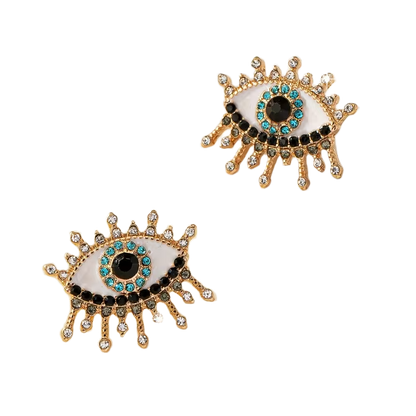 Sparkling Lash Evil Eye Earrings