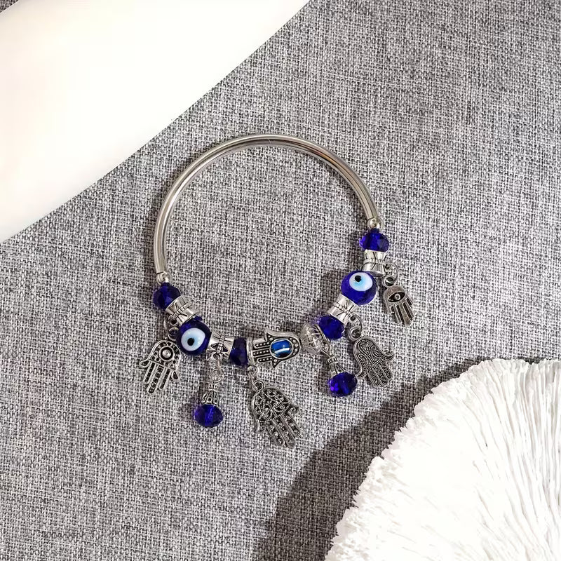 Hamsa Hand & Evil Eye Beaded Bracelet