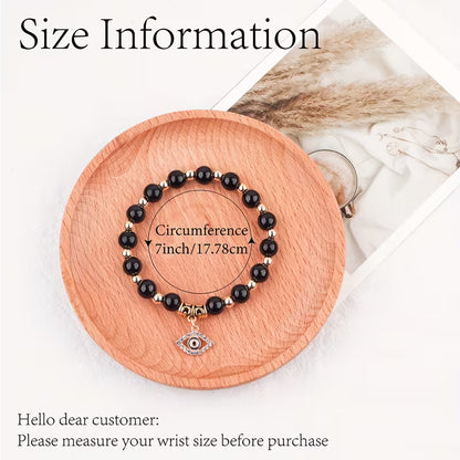 Black Evil Eye Pendant Bracelet
