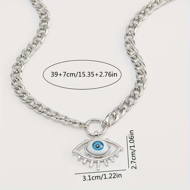 Lash Evil Eyes Pendant Chain Necklace