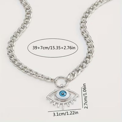 Lash Evil Eyes Pendant Chain Necklace