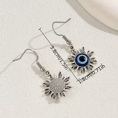 Sun Evil Eye Earrings