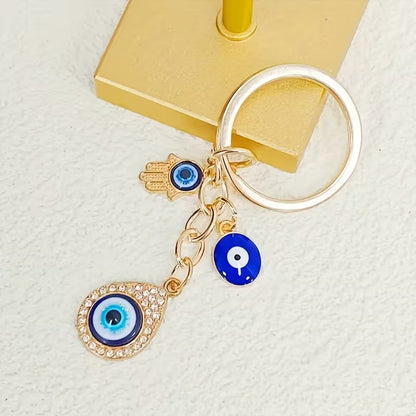 Golden Evil Eye Charms Keychain