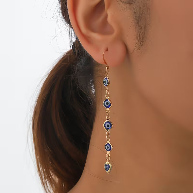 Dangling Evil Eye Earrings