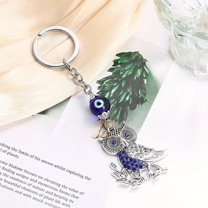 Owl Evil Eye Pendant Keychain