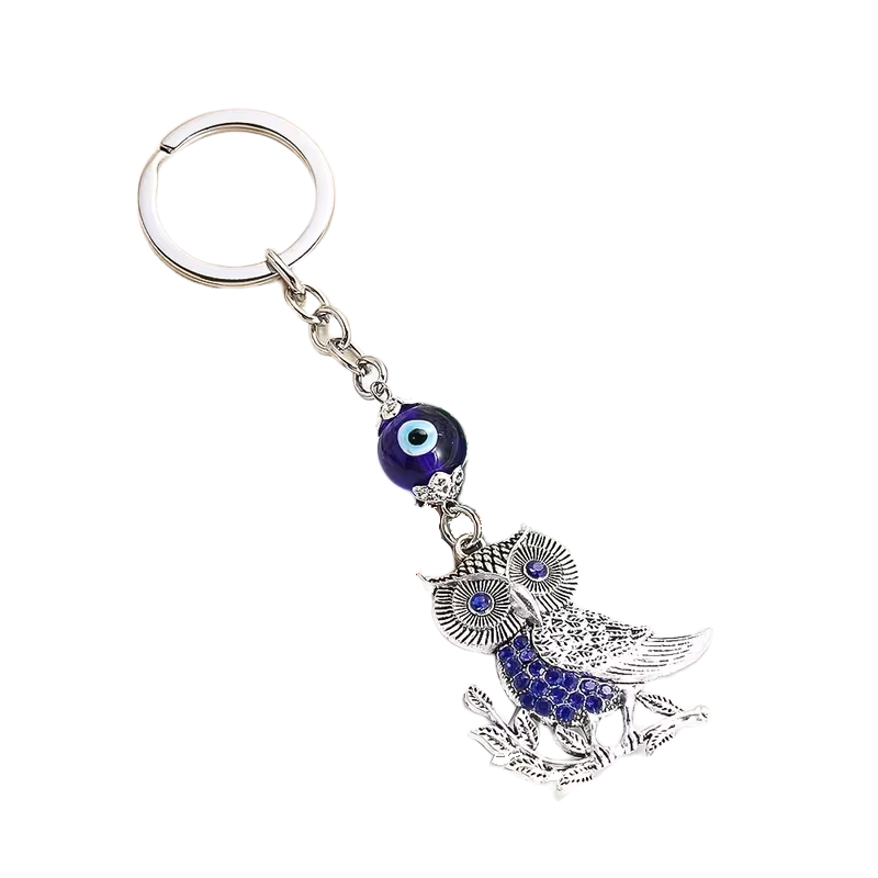 Owl Evil Eye Pendant Keychain