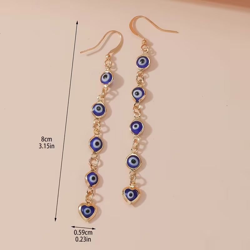 Dangling Evil Eye Earrings