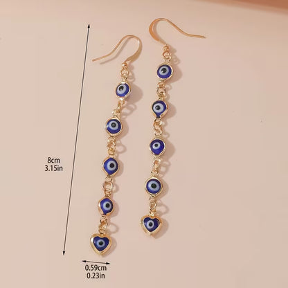 Dangling Evil Eye Earrings