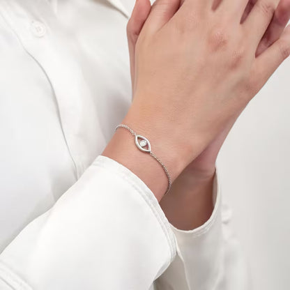 925 Sterling Silver Opal Evil Eye Bracelet