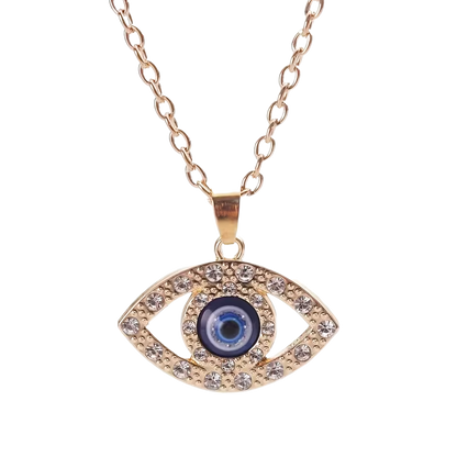 Rhinestone Evil Eye Pendant Necklace