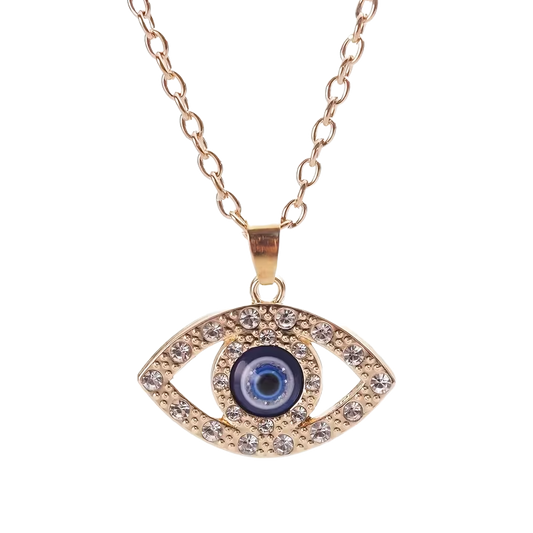 Rhinestone Evil Eye Pendant Necklace