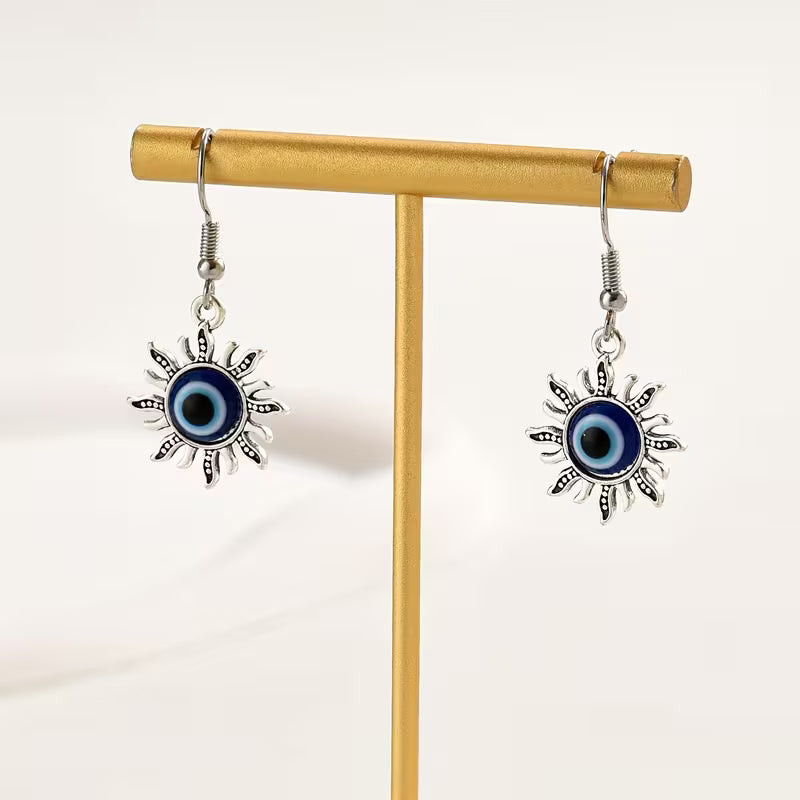 Sun Evil Eye Earrings