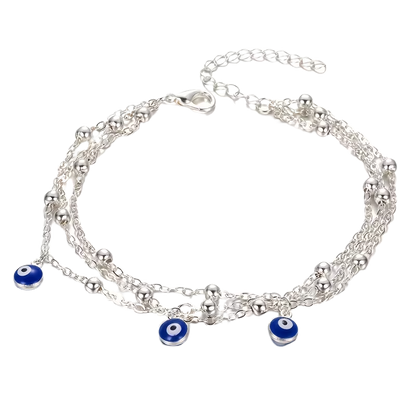 Triple Evil Eye Beach Anklet