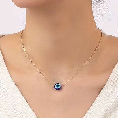 Golden Evil Eye Pendant Necklace