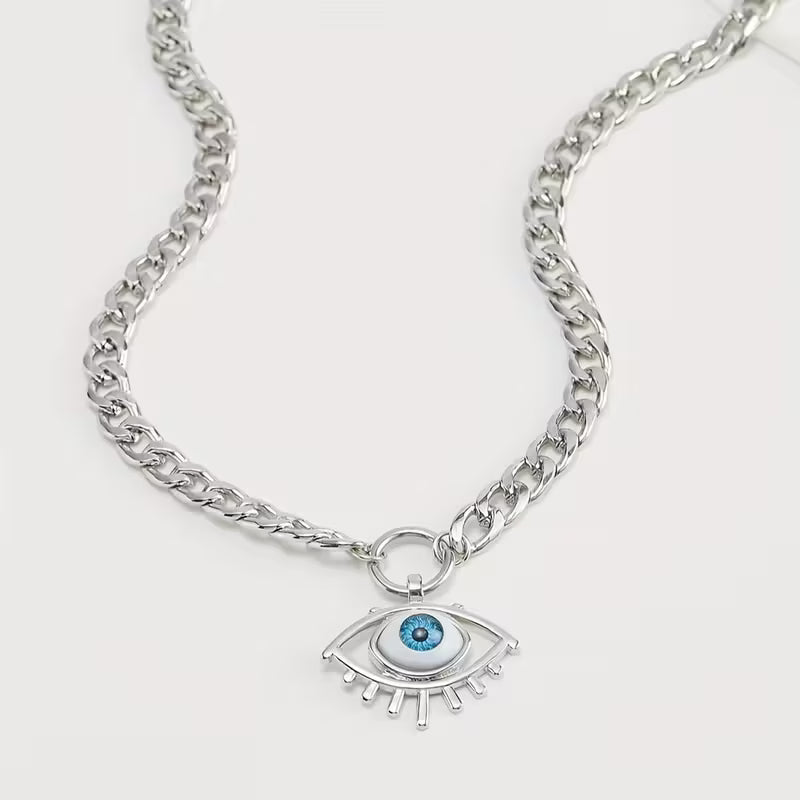 Lash Evil Eyes Pendant Chain Necklace