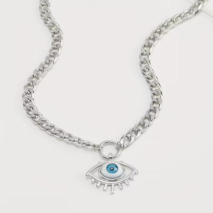 Lash Evil Eyes Pendant Chain Necklace