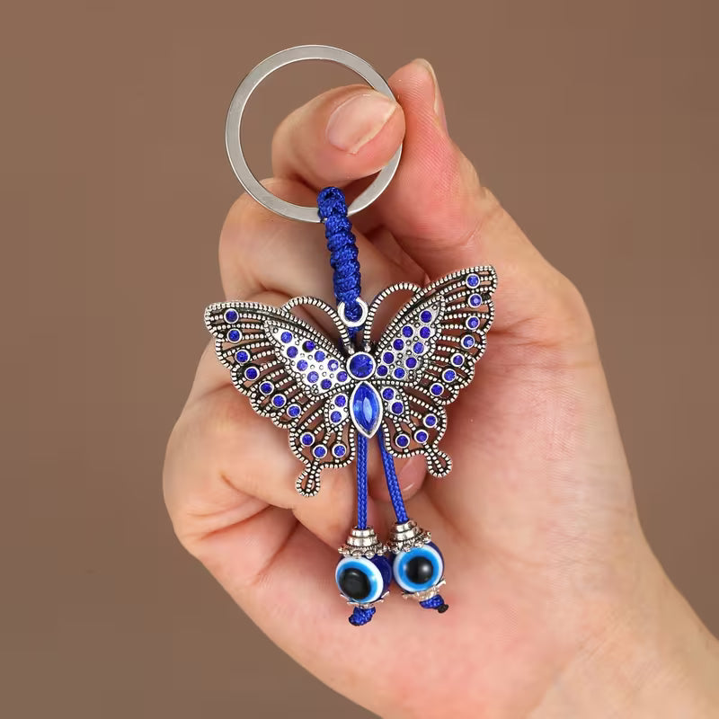 Butterfly Evil Eye Keychain