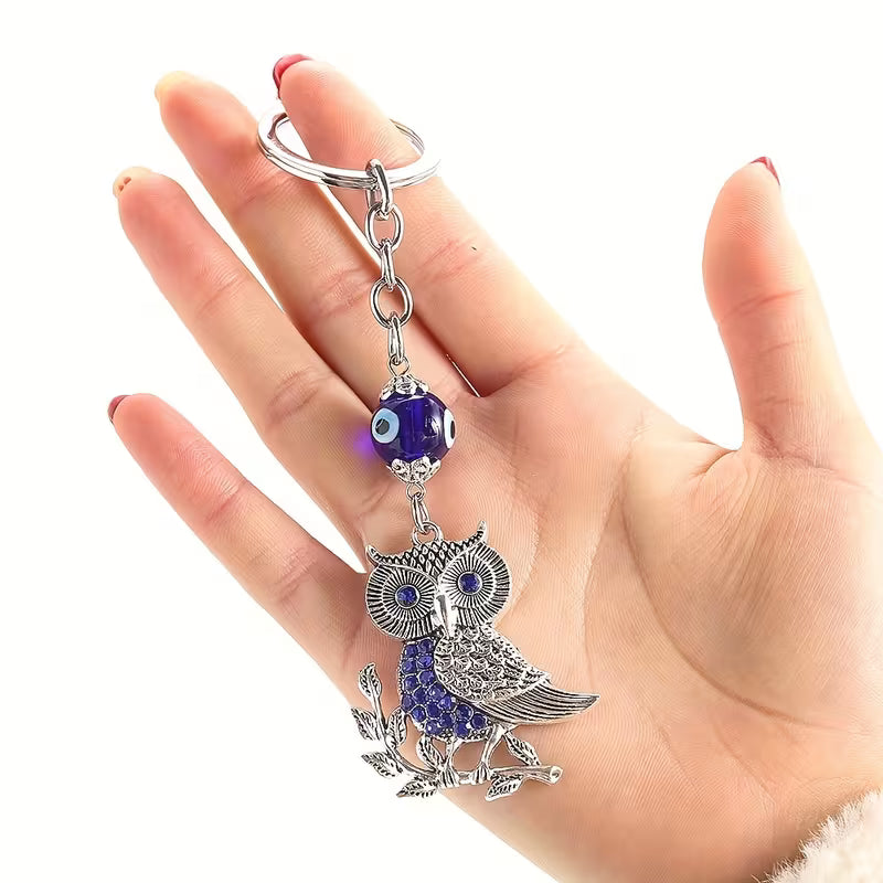 Owl Evil Eye Pendant Keychain