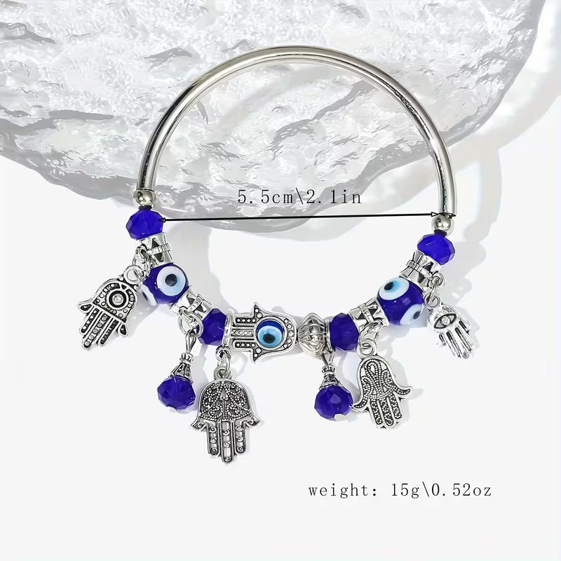 Hamsa Hand & Evil Eye Beaded Bracelet
