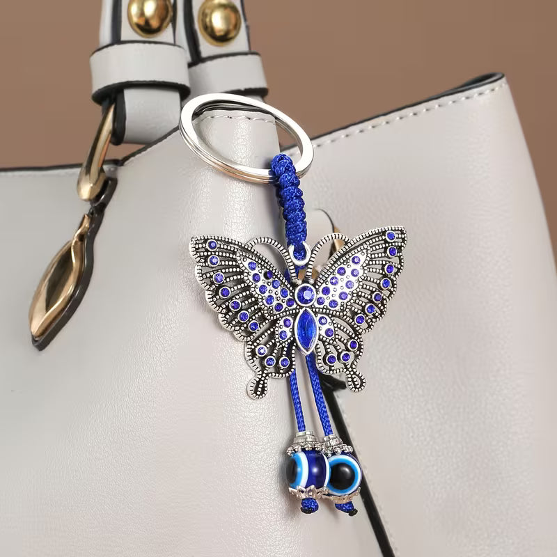 Butterfly Evil Eye Keychain