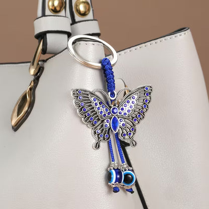 Butterfly Evil Eye Keychain