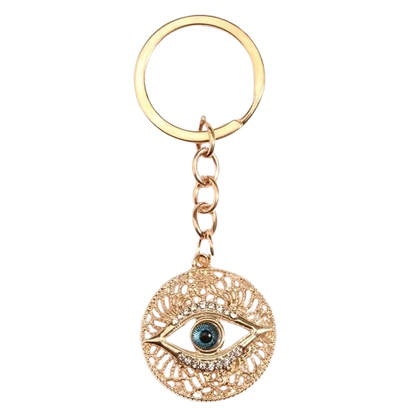 Golden Evil Eye Pendant Keychain