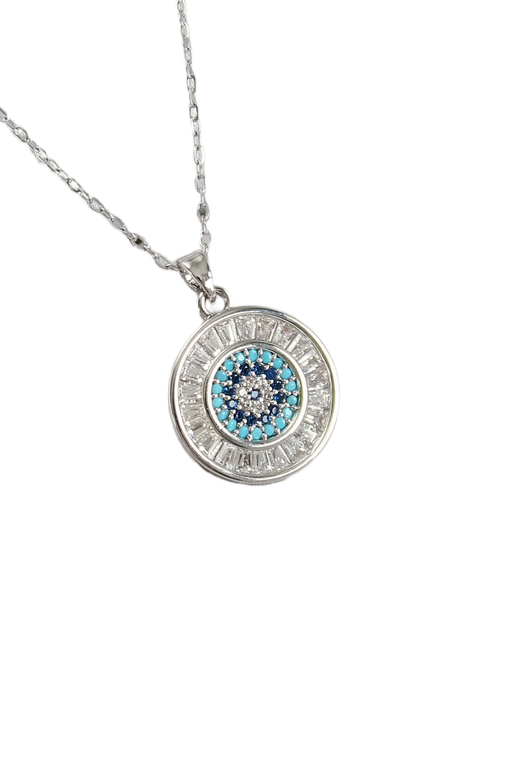 Circle Evil Eye Pendant Necklace