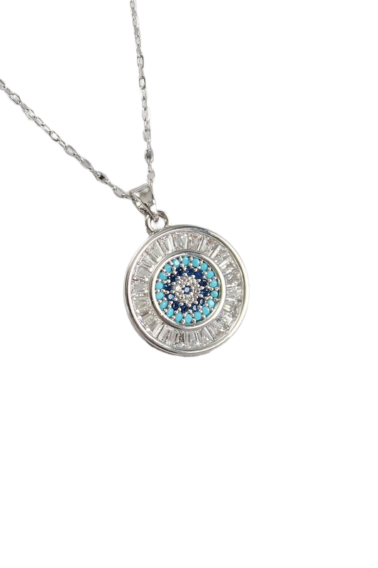 Circle Evil Eye Pendant Necklace