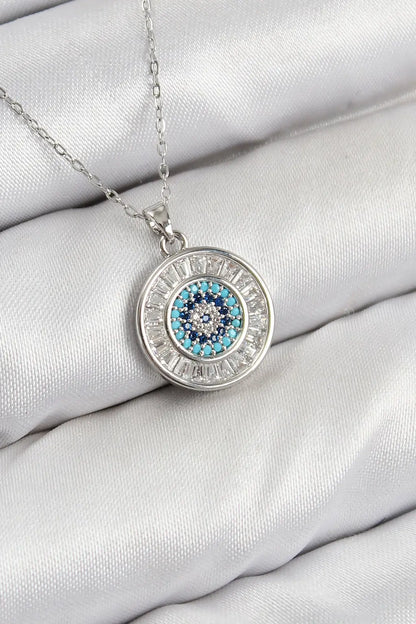 Circle Evil Eye Pendant Necklace