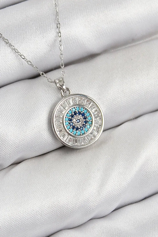 Circle Evil Eye Pendant Necklace