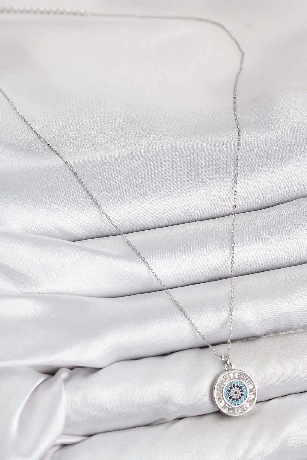 Circle Evil Eye Pendant Necklace